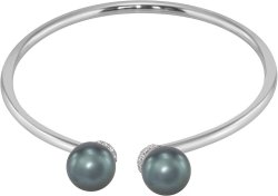 Браслет из серебра с жемчугом и кристаллом swarovski (Арт.abb-3-10-24-s)
