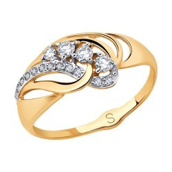 Кольцо из золота с фианитами (Арт.018035)