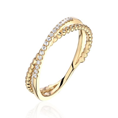 Кольцо золотое с бриллиантами «Bubbles Gold» Estet (арт.01К6314820-17)