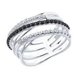 Кольцо из серебра с фианитами (Арт.94013672)