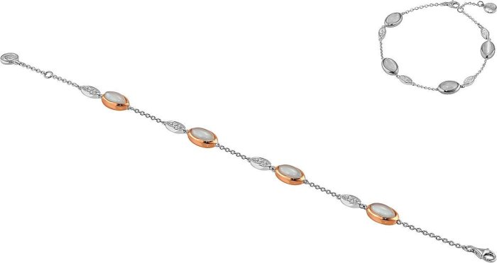 Браслет из серебра с кошачим глазом и куб. цирконием (Арт.fab-1-2-r)