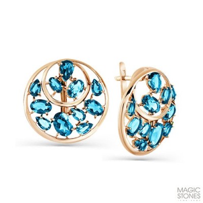 Серьги с топазами «Небесный орнамент» из золота 585 Magic Stones (арт.02-2-848-1300-010)