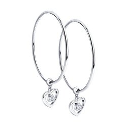 Серьги из серебра с фианитами (Арт.94023271)