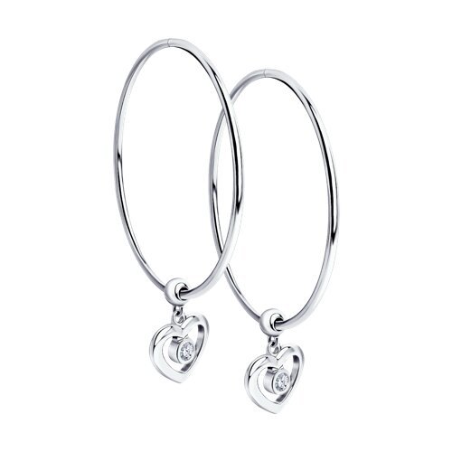 Серьги из серебра с фианитами (Арт.94023271)