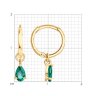 Серьги золотые пробы 585 с изумрудом гидротермальным (Арт.729216)