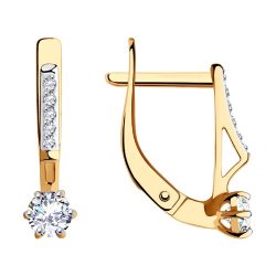Серьги из золота с фианитами (Арт.028991)