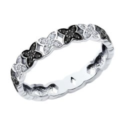 Кольцо из белого золота с бриллиантами (Арт.7010135-3)