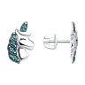 Серьги из серебра с фианитами и эмалью (Арт.94025930)