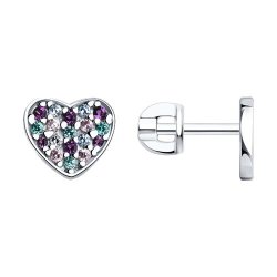 Серьги из серебра с фианитами (Арт.94026057)