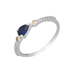 Кольцо из серебра с куб. цирконием (Арт.as-r11081-x-w-sap-x-w)