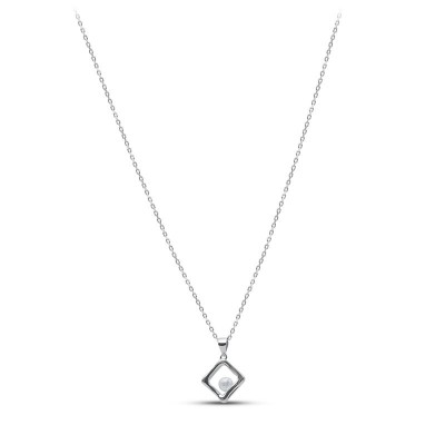 Ожерелье серебро с жемчугом «Серебряные крылья Pearl Square» Silver Wings (арт.0522-31307a)