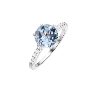 Кольцо серебряное с топазом и фианитами «Весенний Лед» Fresh Jewelry (арт.CZ-R00573-X-W-SBT-X-W)