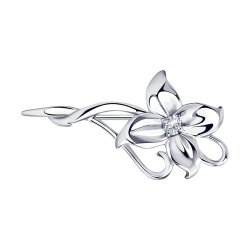 Брошь из серебра с фианитом (Арт.94040026)