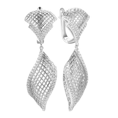 Серьги серебряные с фианитом «Gaudi» Fresh Jewelry (арт.FA-E03214-X-W-X-X-W)