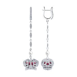Серьги из серебра с миксом камней (Арт.92025323)