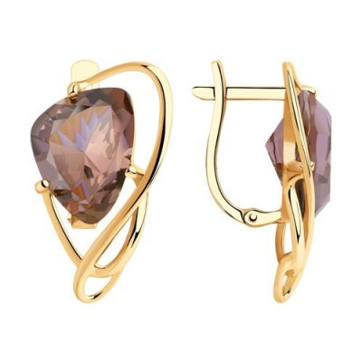 Серьги золотые пробы 585 с ситаллом (Арт.727098)