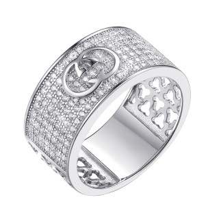 Кольцо серебряное с фианитами «Trendy Shine» Fresh Jewelry (арт.MP-R00836-X-W-X-X-W)