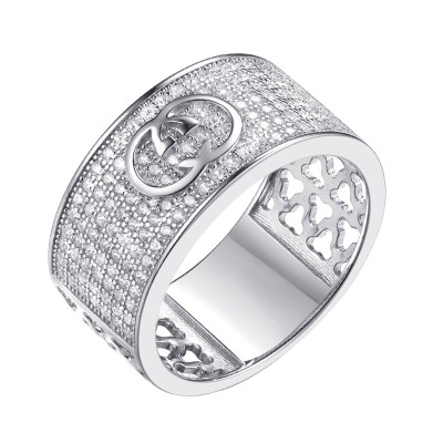 Кольцо серебряное с фианитами «Trendy Shine» Fresh Jewelry (арт.MP-R00836-X-W-X-X-W)