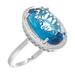 Кольцо из серебра с куб. цирконием и ситаллом (Арт.pd-r00514-x-w-lbg-x-w)