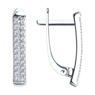 Серьги из белого золота с бриллиантами (Арт.1021004)