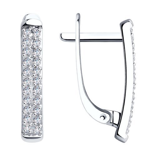 Серьги из белого золота с бриллиантами (Арт.1021004)