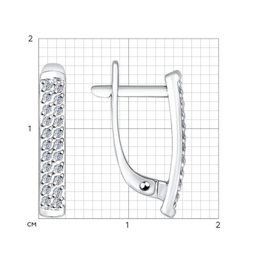 Серьги из белого золота с бриллиантами (Арт.1021004)