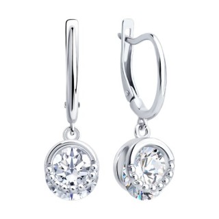 Серьги из серебра с фианитом «Сияние Льда» Соколов (арт.94-121-00094-1)