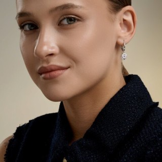 Серьги из серебра с фианитом «Сияние Льда» Соколов (арт.94-121-00094-1)