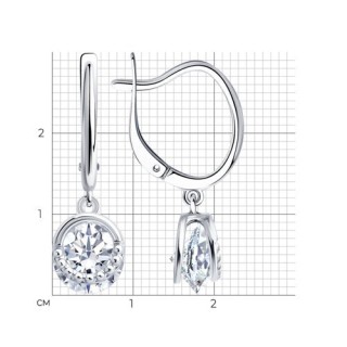 Серьги из серебра с фианитом «Сияние Льда» Соколов (арт.94-121-00094-1)