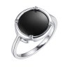 Кольцо из серебра с керамикой и фианитом (Арт.tc-r01385-b-w-x-x-w)