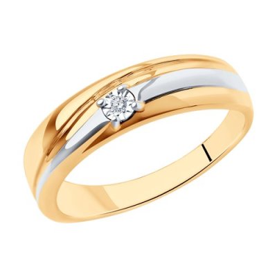 Кольцо из серебра с бриллиантом (Арт.87010046)