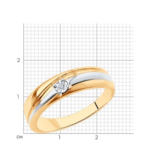 Кольцо из серебра с бриллиантом (Арт.87010046)