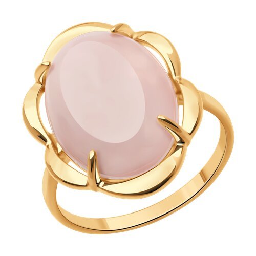 Кольцо из золочёного серебра с кварцем (Арт.83010204)