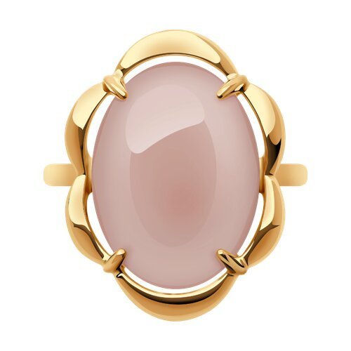 Кольцо из золочёного серебра с кварцем (Арт.83010204)