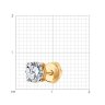 Серьги одиночные из золота с фианитом (Арт.170026)