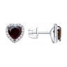 Серьги из серебра с гранатами и фианитами (Арт.92022925)