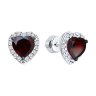 Серьги из серебра с гранатами и фианитами (Арт.92022925)