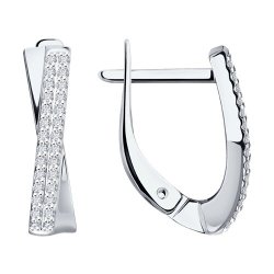 Серьги из белого золота с бриллиантами (Арт.1021932-3)