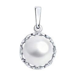 Подвеска из серебра с жемчугом (Арт.92030732)