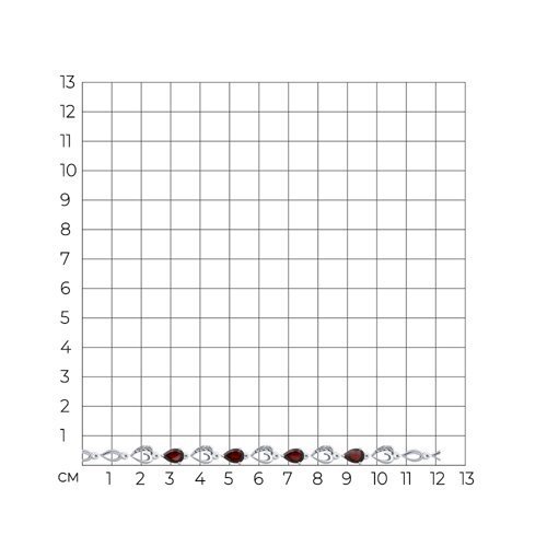 Браслет из серебра с гранатами и фианитами (Арт.92050153)