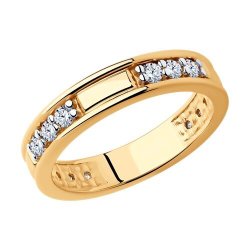 Кольцо из золочёного серебра с фианитами (Арт.93-110-01632-2)