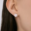 Серьги из серебра с фианитом «Розовое Сердце сияния» Соколов (арт.9402)