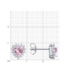 Серьги из серебра с фианитом «Розовое Сердце сияния» Соколов (арт.9402)