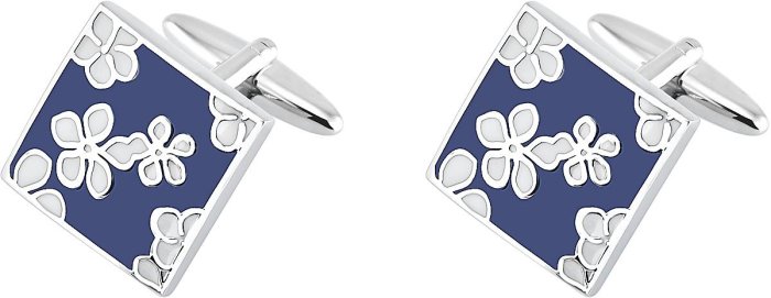 Запонки из ювелирного сплава с эмалью (Арт.17-c-1084-20-e)