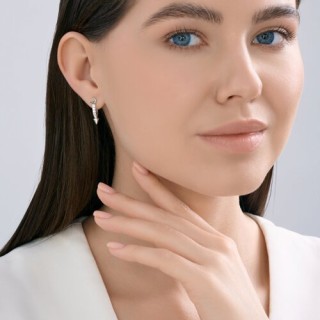 Серьги из серебра с фианитами «Арктик Пойнт» SOKOLOV (арт.9402)