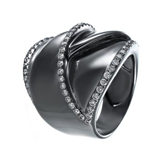 Кольцо золото с бриллиантами «Черная Орхидея» JIVAGOLD (арт.RD0556-005_KO_BLK)
