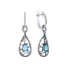 Серьги из белого золота с бриллиантами и топазами «Лондонский Шик» Myjewels (арт.S833BLE4WX_SR_BT_LT_WG)