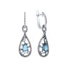 Серьги из белого золота с бриллиантами и топазами «Лондонский Шик» Myjewels (арт.S833BLE4WX_SR_BT_LT_WG)