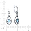 Серьги из белого золота с бриллиантами и топазами «Лондонский Шик» Myjewels (арт.S833BLE4WX_SR_BT_LT_WG)