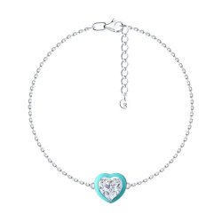Браслет из серебра с фианитом и эмалью (Арт.94051532)